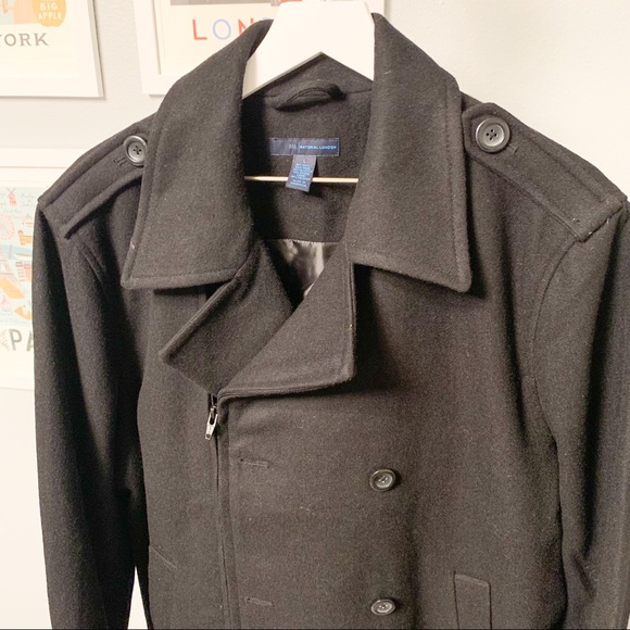 Material London (Macy’s) Unique Zipper Peacoat, L - Picture 2 of 8